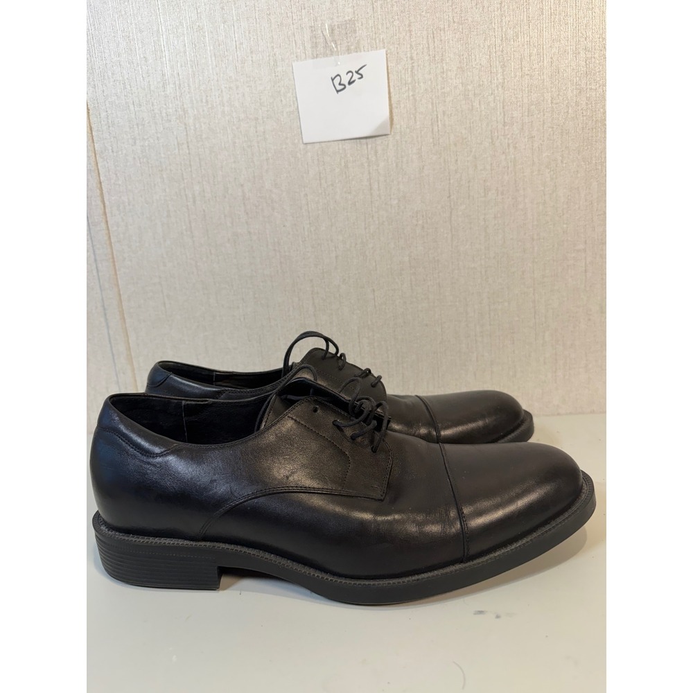 Shoes for Crews Mens Size 12 Slip Resistant Leather Oxford Black Work Shoes